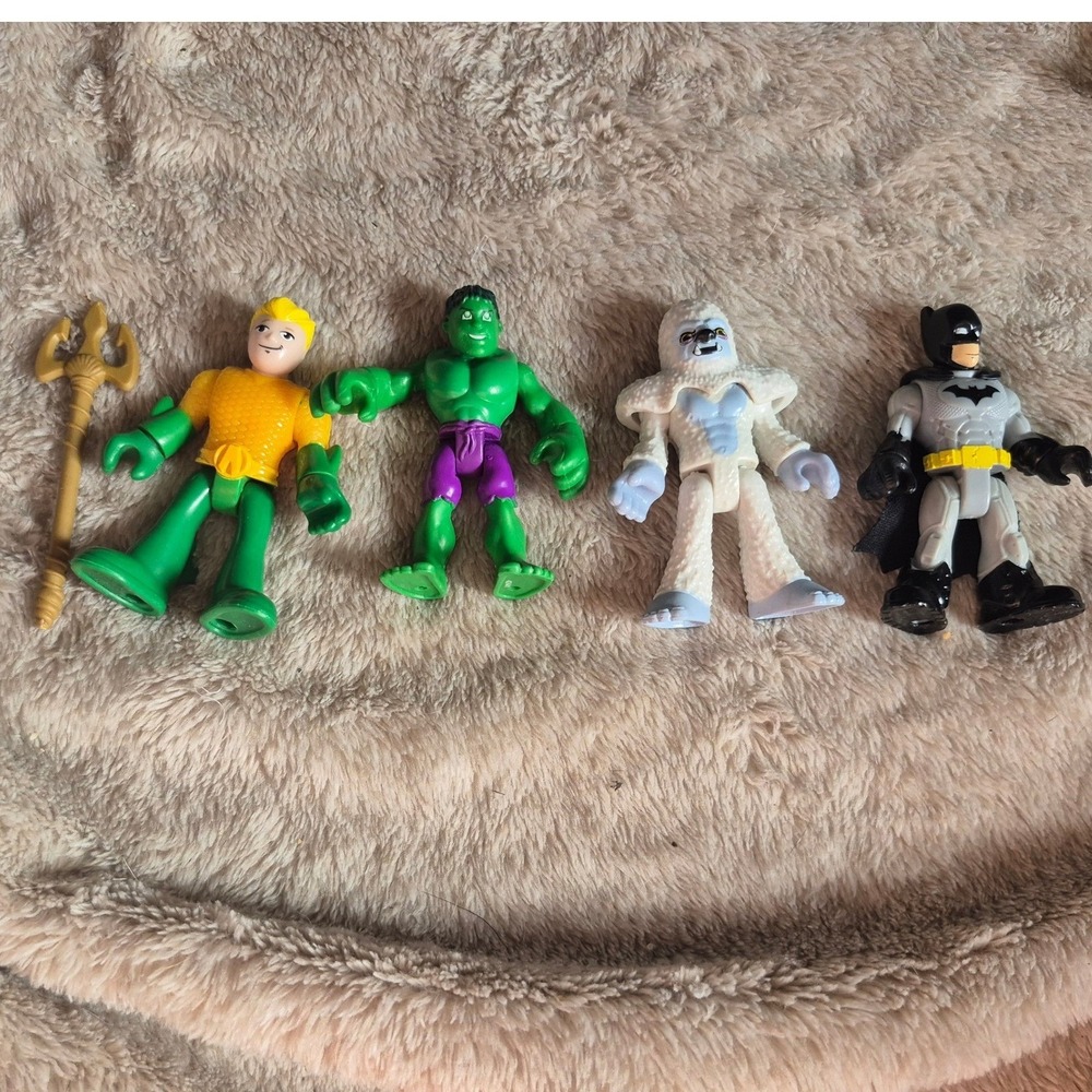 Imaginext Action Figure Lot Batman Aquaman Hulk Yeti Figures